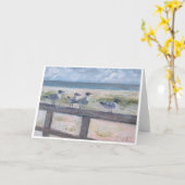 Dauphin Island Public Beach Pier Seagulls Kaart (Gele Bloem)