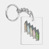 Dauphin Island Vishuizen en zonsondergang Sleutelhanger (Voorkant Links)