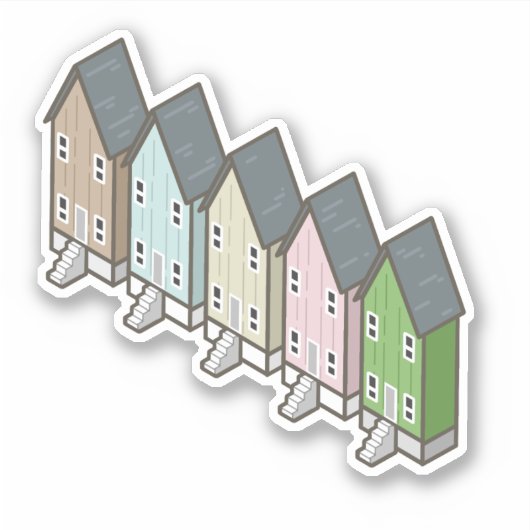 Dauphin Island Vist huizen Sticker (Voorkant)