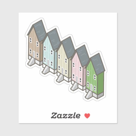 Dauphin Island Vist huizen Sticker (Vel)