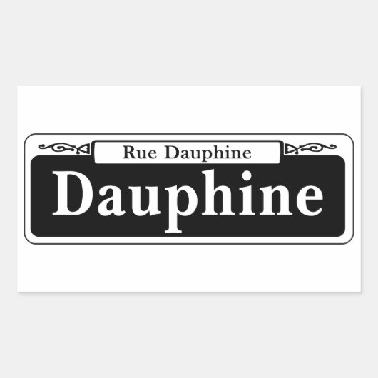 Dauphine St., New Orleans Street Sign. Rechthoekige Sticker (Voorkant)