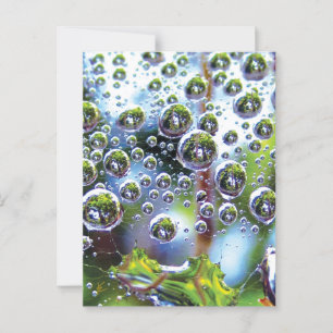 Dauw druppels stromen naar de hemel, fascinerende  briefkaart