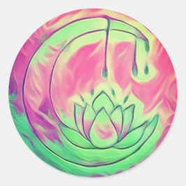 Dauwdroppel Lotus Maan  Ronde Sticker