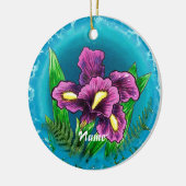 Dauwdrup iris keramisch ornament (Links)