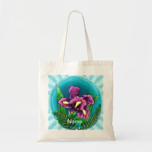 Dauwdrup iris tote bag (Voorkant)