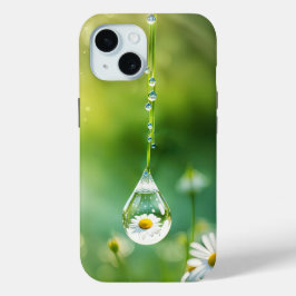 dauwdruppel met daisy reflectie iPhone 15 case