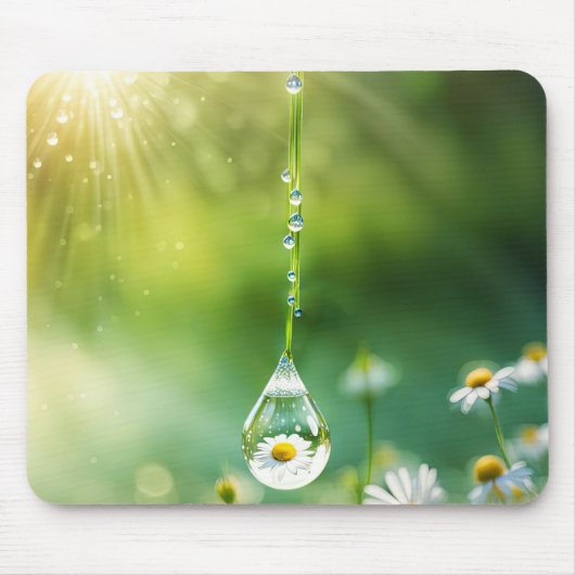 dauwdruppel met daisy reflectie muismat (Voorkant)