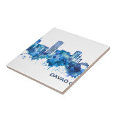 Davao City Filipijnen Skyline Blue Tegeltje (Zijkant)