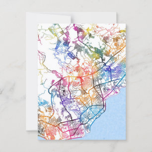 Davao City Filipijnen Stadsplattegrond Briefkaart