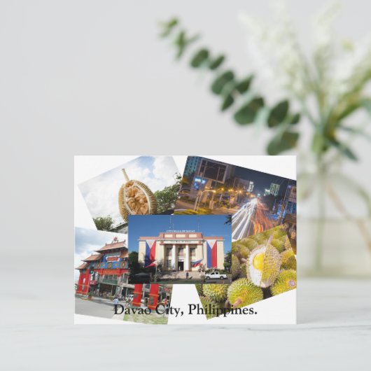 Davao City, Filippijns Briefkaart. Briefkaart (Staand voorkant)