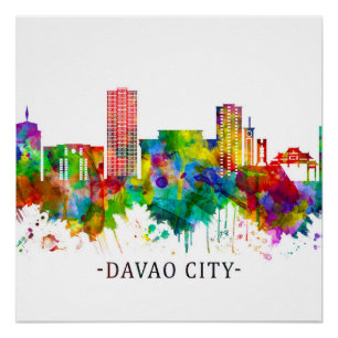 Davao City Philippines Skyline Perfect Poster