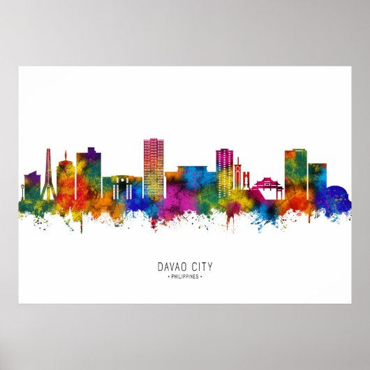 Davao City Philippines Skyline Poster (Voorkant)