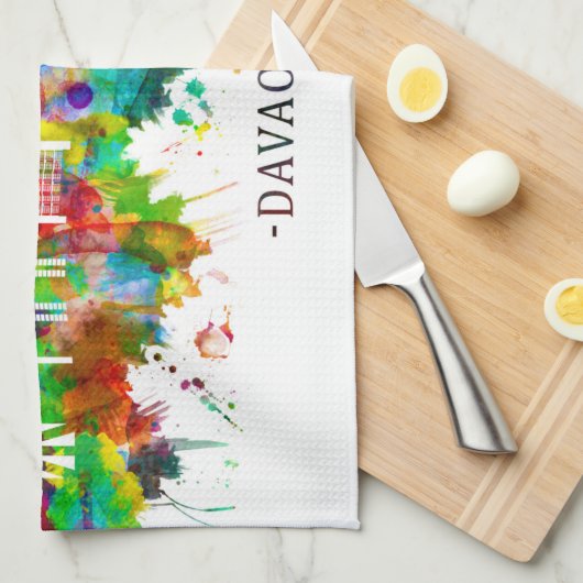 Davao City Philippines Skyline Theedoek (Quarter Fold)