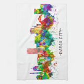 Davao City Philippines Skyline Theedoek (Verticaal)