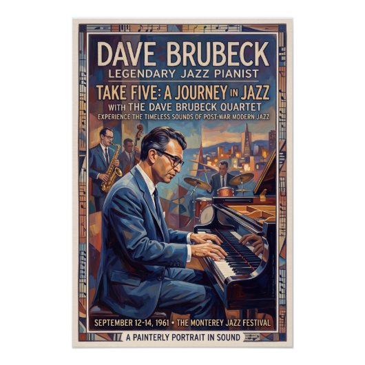 Dave Brubeck Perfect Poster (Voorkant)