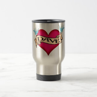 Dave - Custom Heart Tattoo T-shirts & cadeaus Reisbeker