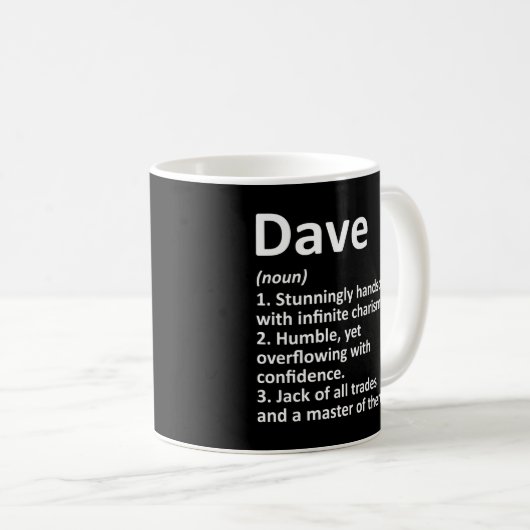 Dave Definition Gepersonaliseerde naam Koffiemok (Voorkant rechts)