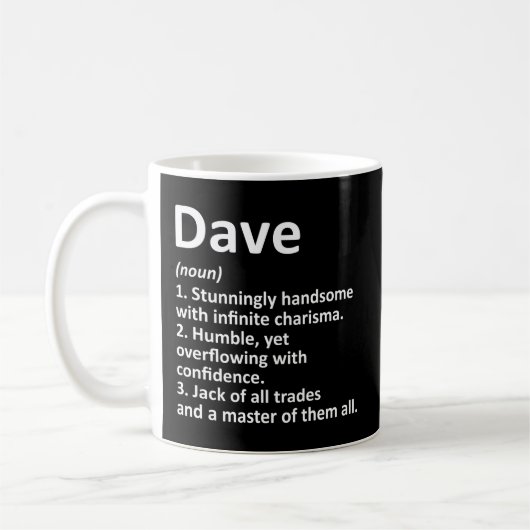 Dave Definition Gepersonaliseerde naam Koffiemok (Links)