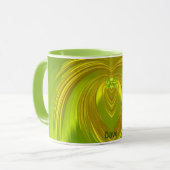 DAVE ~ GLOSSY 3D Gold Yellow Green ~ Mok (Voorkant links)