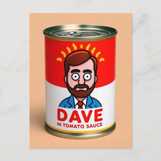Dave in tomatensaus briefkaart (Voorkant)