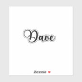 Dave Name - Handgeschreven kalligrafie Sticker (Vel)