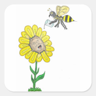 Dave Nation Honey Dripper Vierkante Sticker