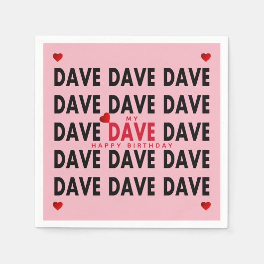 Dave Plus Tekst Sjablonen Servet (Voorkant)