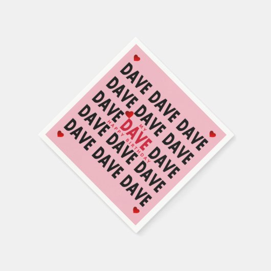 Dave Plus Tekst Sjablonen Servet (Hoek)