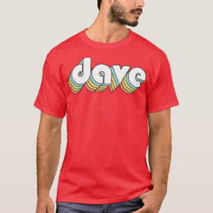 Dave Retro Rainbow Typografie Vervaagd Stijl T-shirt
