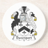 Davenport Family Crest Zandsteen Onderzetter (Voorkant)