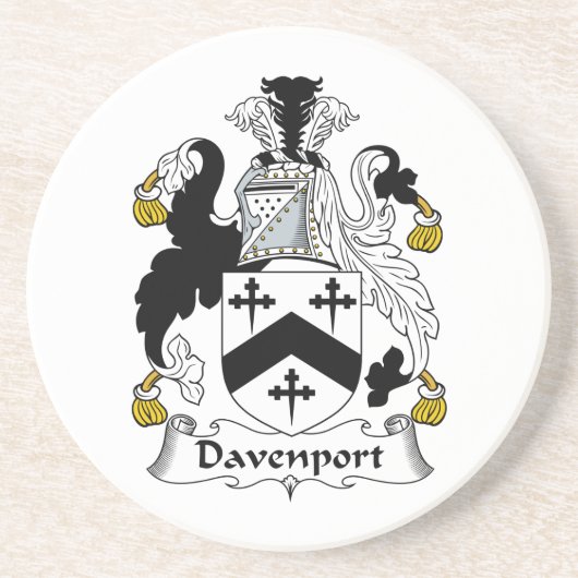 Davenport Family Crest Zandsteen Onderzetter (Voorkant)