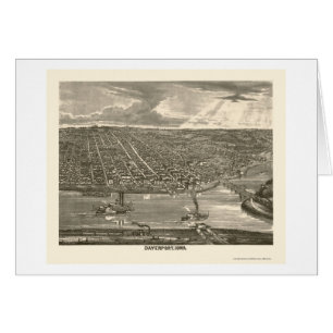 Davenport, IA Panoramic Map - 1875a