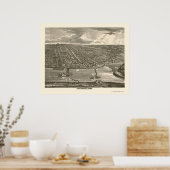 Davenport, IA Panoramic Map - 1875a Poster (Keuken)