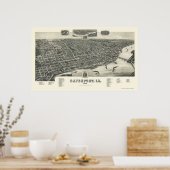 Davenport, IA Panoramic Map - 1888 Poster (Keuken)