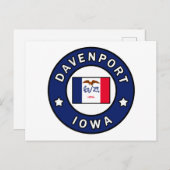 Davenport Iowa Briefkaart (Voorkant / Achterkant)
