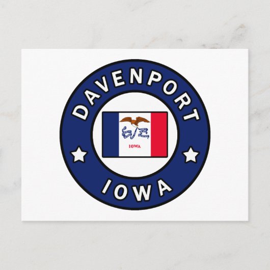 Davenport Iowa Briefkaart (Voorkant)