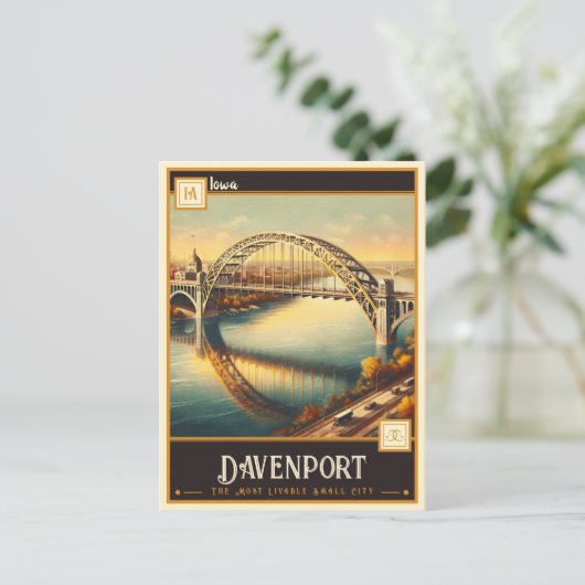 Davenport, Iowa |  Briefkaart (Staand voorkant)