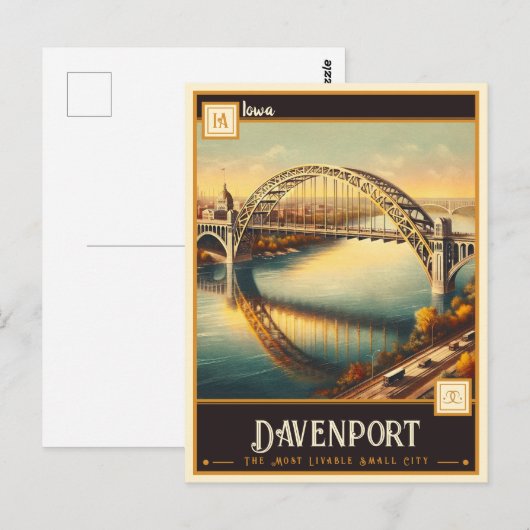 Davenport, Iowa |  Briefkaart (Voorkant / Achterkant)