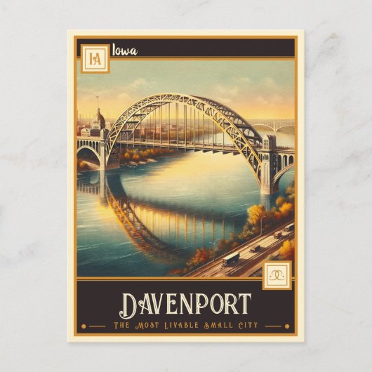 Davenport, Iowa |  Briefkaart (Voorkant)