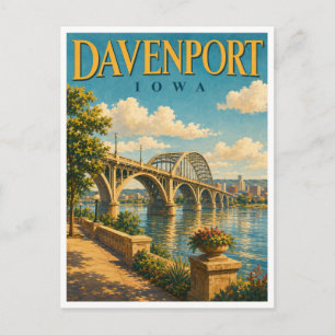 Davenport Iowa Centennial Brug GeoSaga Briefkaart