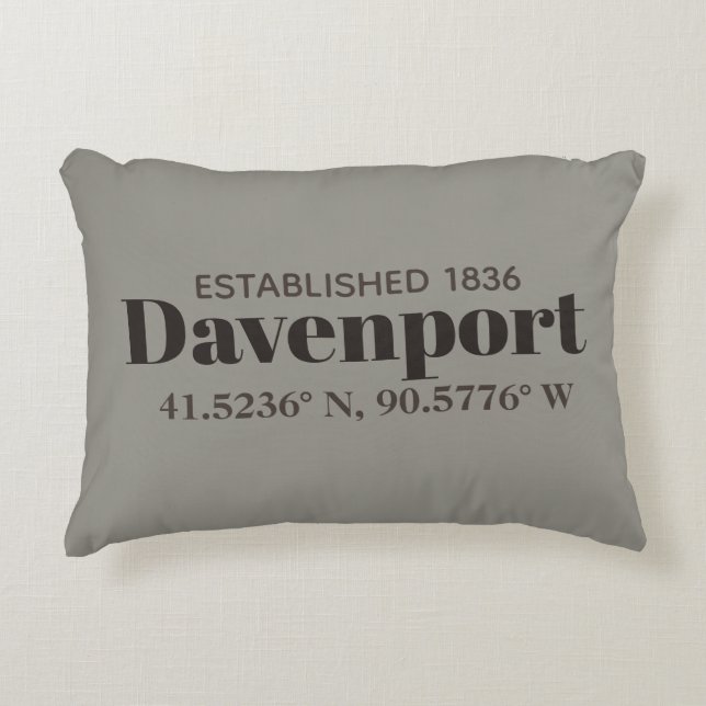 Davenport, Iowa Coordinates Pillow Accent Kussen (Voorkant)