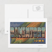 Davenport, Iowa (Corn) - Grote letterscènes Briefkaart (Voorkant / Achterkant)