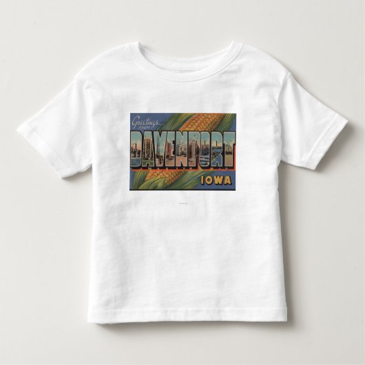 Davenport, Iowa (Corn) - Grote letterscènes Kinder Shirts (Voorkant)