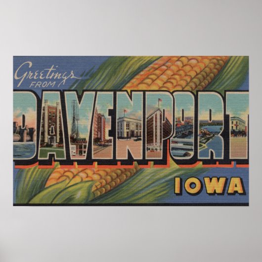 Davenport, Iowa (Corn) - Grote letterscènes Poster (Voorkant)