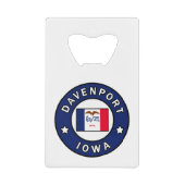 Davenport Iowa Creditkaart Flessenopener (Voorkant)