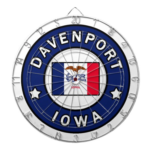 Davenport Iowa Dartbord (Voorkant)