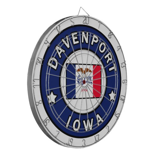 Davenport Iowa Dartbord (Voorkant Links)