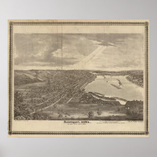 Davenport, Iowa, gezien vanuit het zuidwesten Poster