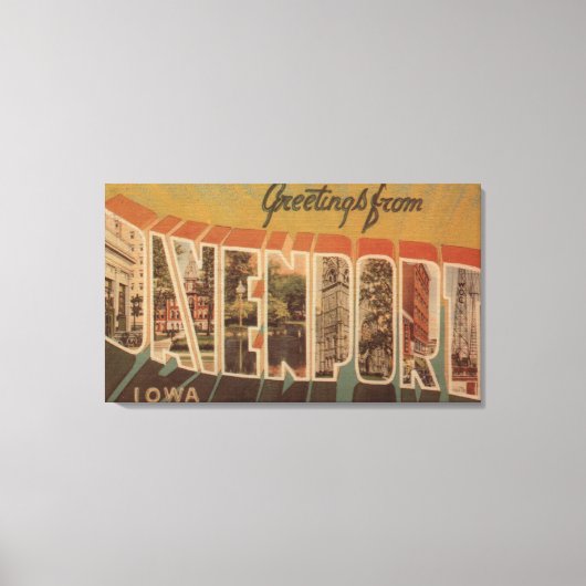 Davenport, Iowa - Grote letterscènes Canvas Afdruk (Voorkant)