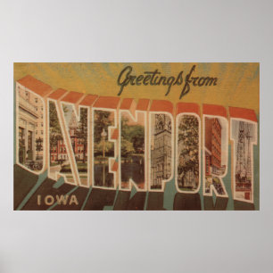 Davenport, Iowa - Grote letterscènes Poster